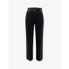 Trousers with logoed button