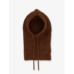 Wool blend balaclava with distressed effect
