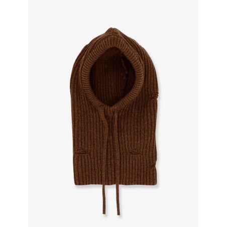 Wool blend balaclava with distressed effect