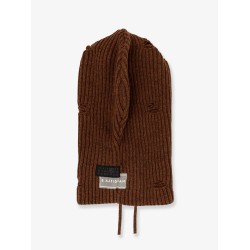 Wool blend balaclava with distressed effect