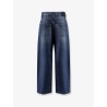 Twisted stone-washed denim jeans
