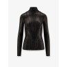 Metallic fabric turtleneck sweater