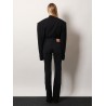 Denim trousers with frayed edges