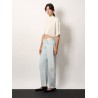 Cropped cotton blend top