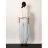 Cropped cotton blend top