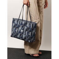 Roll Large jacquard FF fabric tote bag