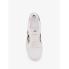 Low-top leather sneakers with check inserts