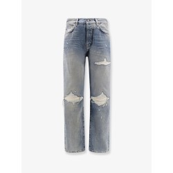 Destroyed effect jeans