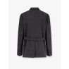 Polka-dots virgin wool and alpaca jacquard blazer