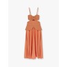 Satin sunset midi dress with braided corset