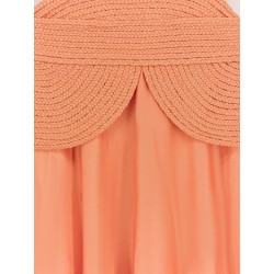 Satin sunset midi dress with braided corset