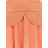 Satin sunset midi dress with braided corset