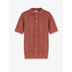 Linen and cotton blend polo shirt