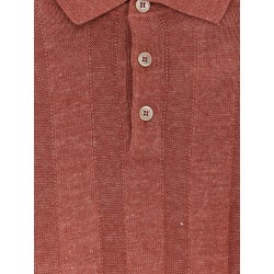 Linen and cotton blend polo shirt