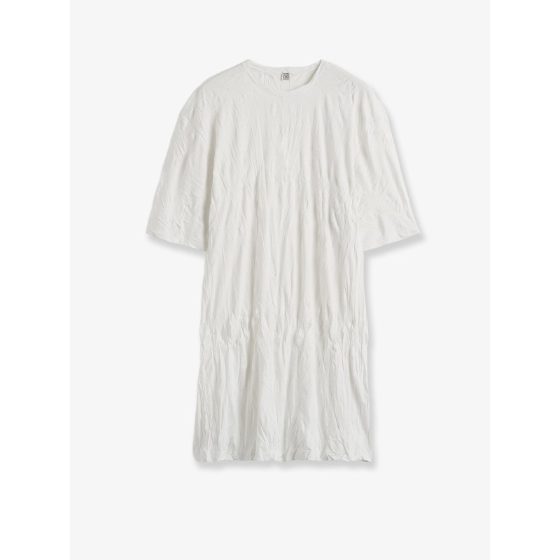 Relaxed fit short cotton blend dress