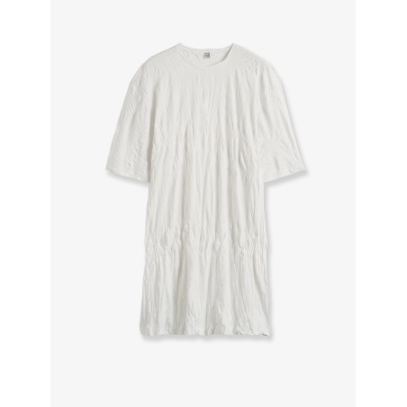 Relaxed fit short cotton blend dress