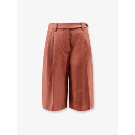Linen shorts with Monili detail