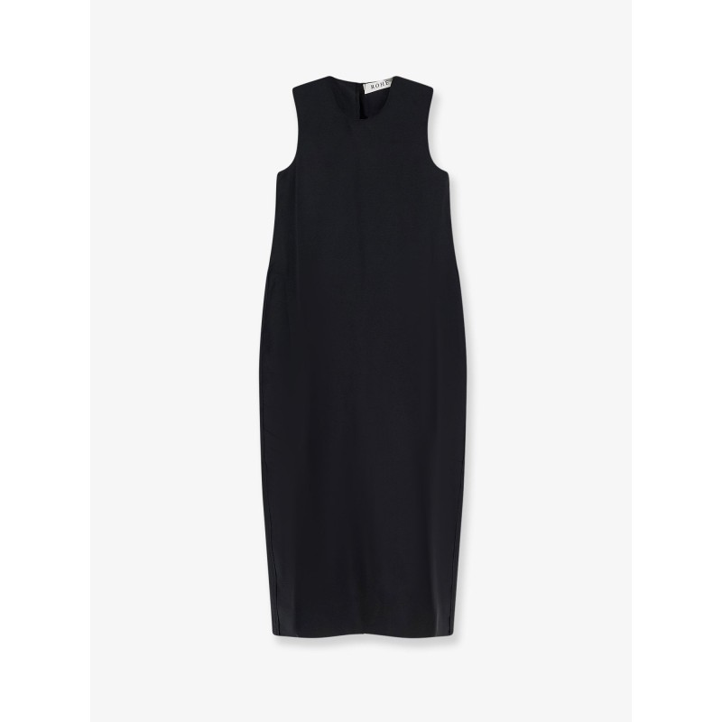 Hourglass linen and silk blend long dress