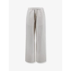 Silk trousers with striped pattern