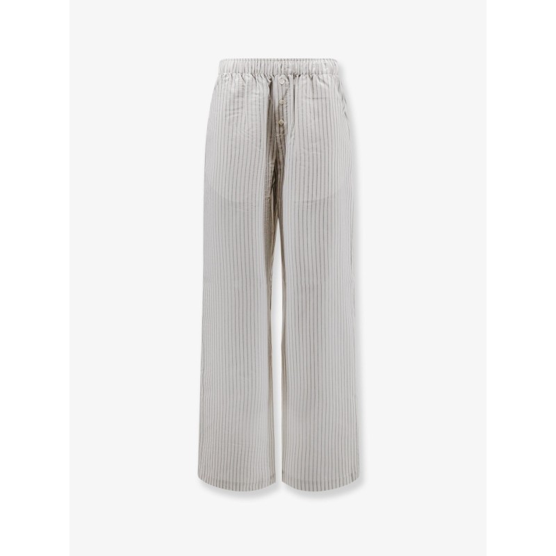 Silk trousers with striped pattern