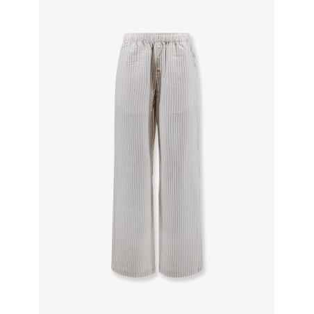 Silk trousers with striped pattern