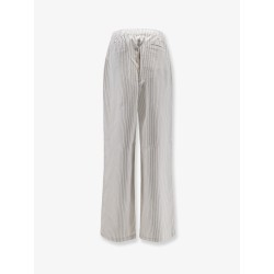 Silk trousers with striped pattern