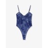 Bridget nylon bodysuit with denim print