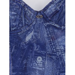Bridget nylon bodysuit with denim print