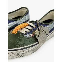 Lx authentic 44 suede sneakers with micro-sequin detail on the side