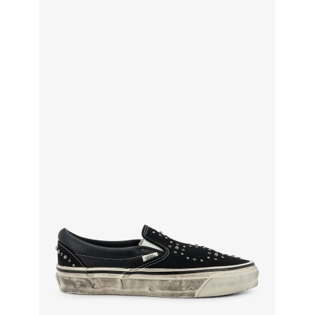 Lx classic slip on 98 canvas and leather sneakers with all-over metal beads