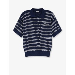 Cotton blend polo shirt with bouclé effect