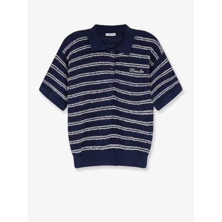 Cotton blend polo shirt with bouclé effect