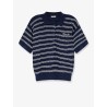 Cotton blend polo shirt with bouclé effect