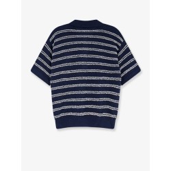 Cotton blend polo shirt with bouclé effect