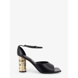 Leather sandals with Tape heel