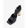 Leather sandals with Tape heel