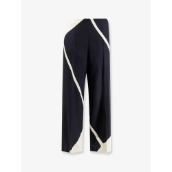 Viscose trousers with bicolor print
