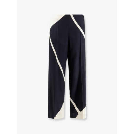 Viscose trousers with bicolor print