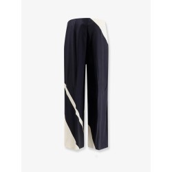 Viscose trousers with bicolor print