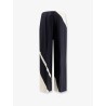 Viscose trousers with bicolor print