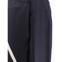 Viscose trousers with bicolor print