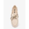 Fabric loafers with front lettering logo