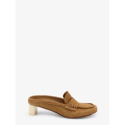 Suede sandals with iconic engraved logo