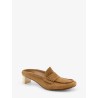 Suede sandals with iconic engraved logo