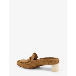Suede sandals with iconic engraved logo
