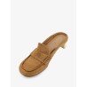 Suede sandals with iconic engraved logo