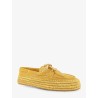 Penelope suede and raffia loafers