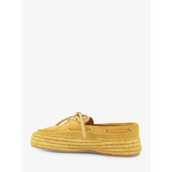 Penelope suede and raffia loafers