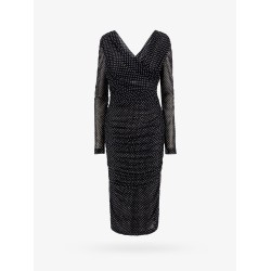 Polka-dots dress with drapery