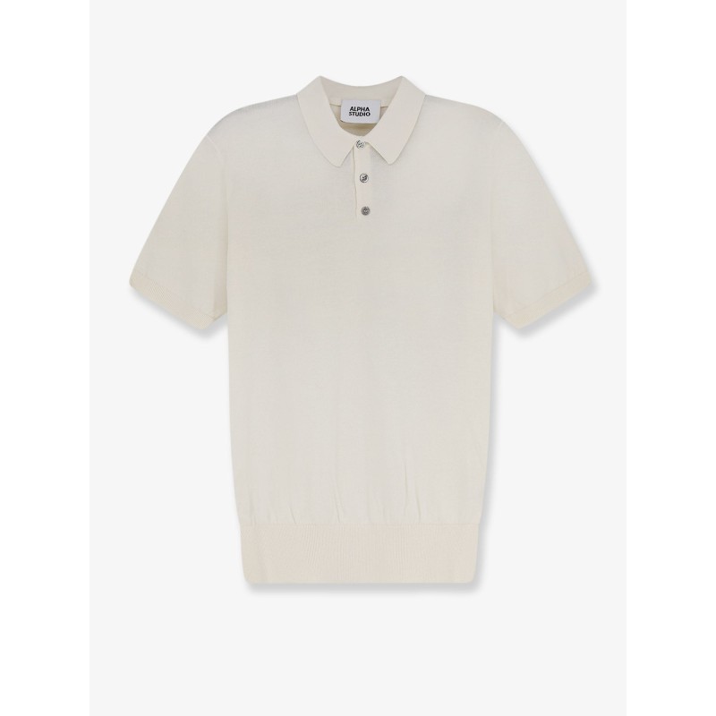 Cotton and silk blend polo shirt